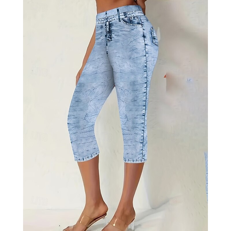 Women's Slacks Leggings Cozy Leggings Streetwear Casual Calf-Length Natural Plain Pocket Comfortable Street Holiday Daily Wear Grey Fuchsia Light Blue Fall Regular Fit