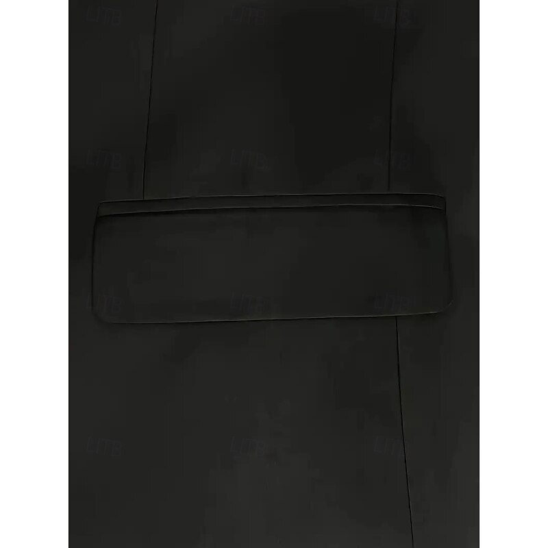 Men's Wedding Business Party Suits Notch Lapel Black Casual Formal Solid Colored Slim Fit 3 Piece Single Breasted One-button4