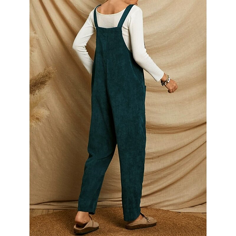 Women's Normal Overall Active Solid Color Sleeveless Pocket Vacation Daily Loose Fit Black Light Green Royal Blue Spring3