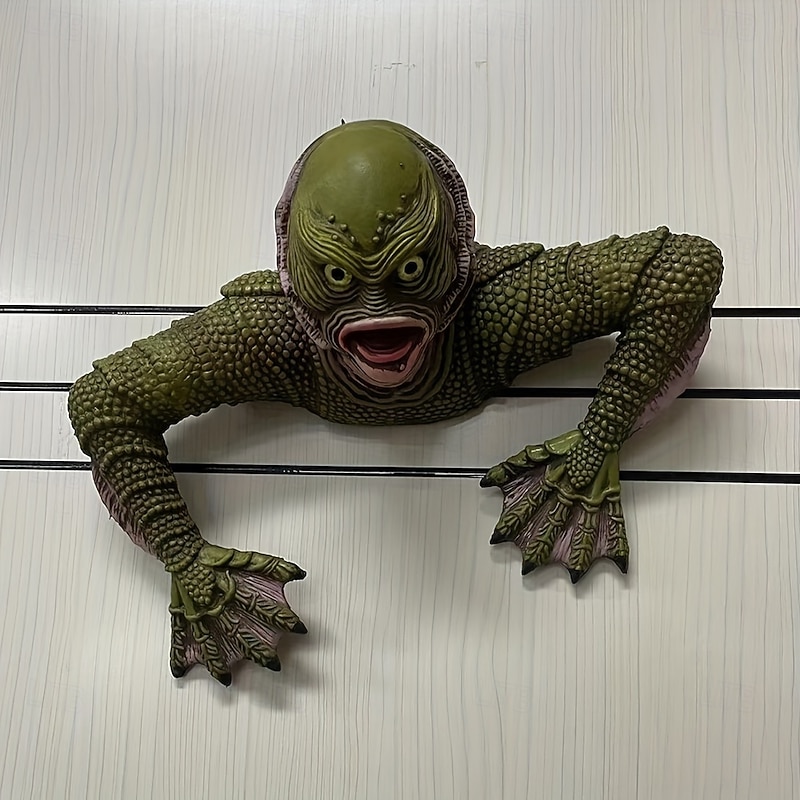 Art Deco Creature from the Black Lagoon-Inspired Monster Wall Hanging Ornament, General Fit PC Polycarbonate Lizard Man Decor, Non-Electric Movie Themed Craft without Feathers - 1pc
