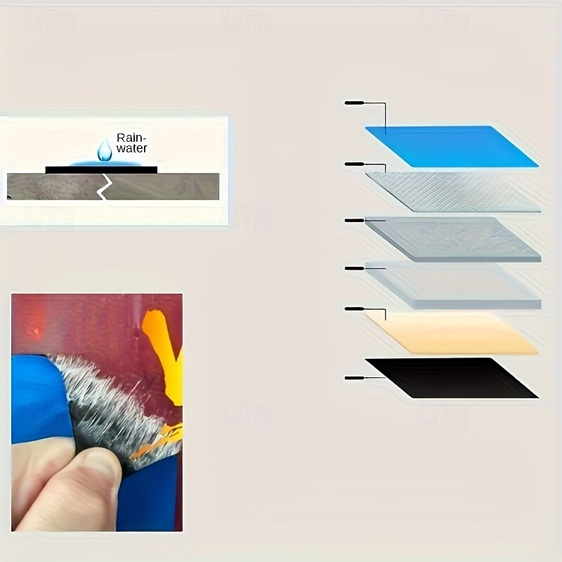 Golden Roof Waterproof Tape - Industrial-grade Leak-proof Sealing for Iron and Roof Surface - 1pc RV Roof Waterproof Membrane2