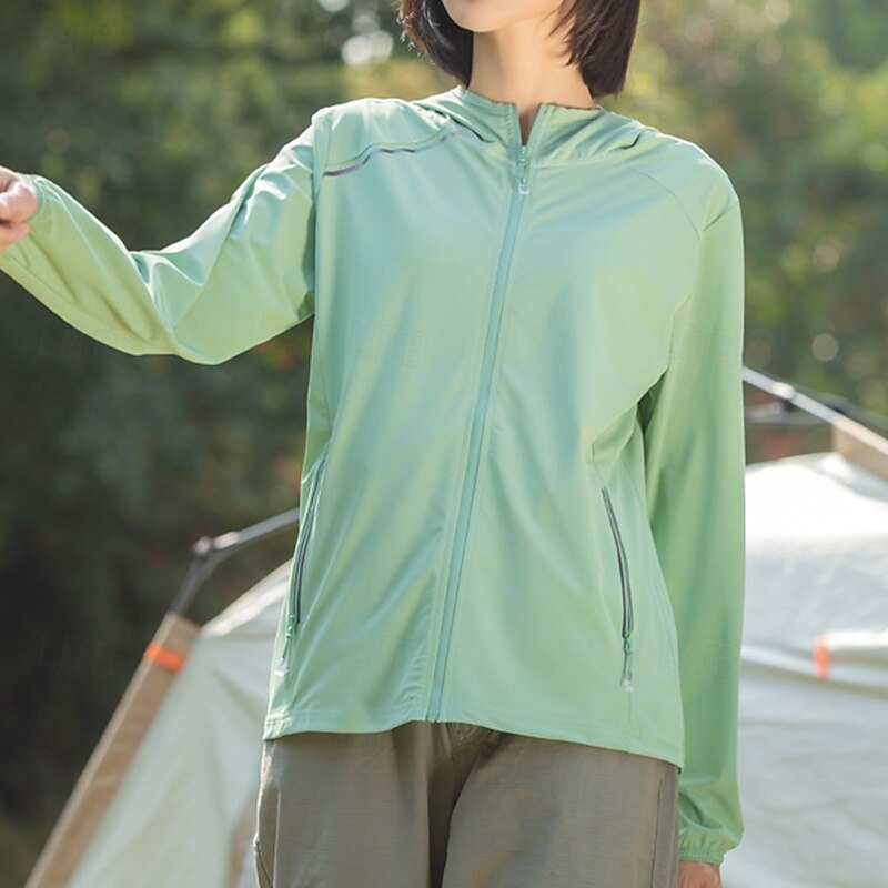 Women's Outdoor Jacket Hiking Jacket UV Protection Jacket Outdoor Sun Protection Quick Dry Hiking Outfits Hiking Clothes Summer Top Camping / Hiking / Caving Running White Pink Purple4