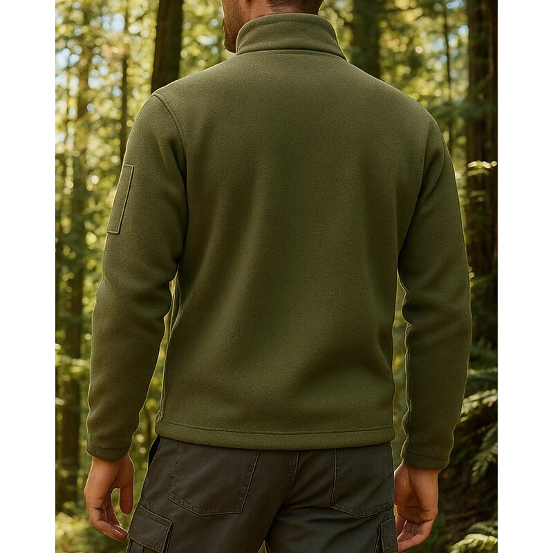 Men's Hiking Jacket Fleece Jacket Winter Outdoor Thermal Warm Top Black Green Coffee Grey2