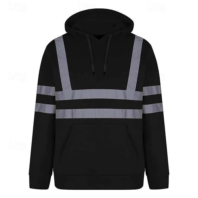 Men's Hoodie Fleece Hoodie Fleece lined Hoodie Black Orange Green Hooded Plain Patchwork Color Block Sports & Outdoor Casual Daily Streetwear Cool Sportswear Fall & Winter Clothing Apparel Hoodies2