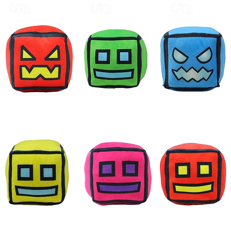 4.7 Geometry Cube Plush Toys Stuffed Plushie Doll Small Pillow Pendant Game Cute Kids Fans Collection Birthday Gift3