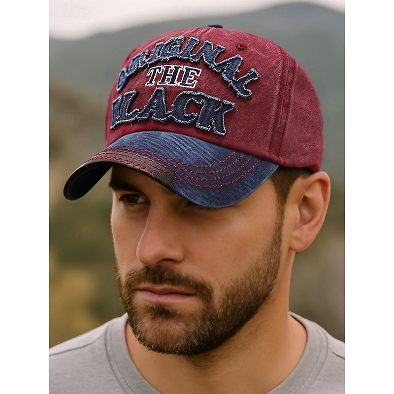 Men's Vintage Embroidered Baseball Cap – Distressed Cotton Adjustable Hat for Outdoor Sports, Travel and Casual Streetwear2