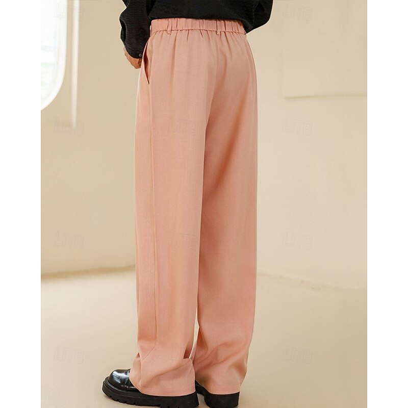 Men's Dress Pants Trousers Chinos Slacks Pocket Buttons Plain Comfort Formal Party Work Fashion Classic Style Pink Micro-elastic2