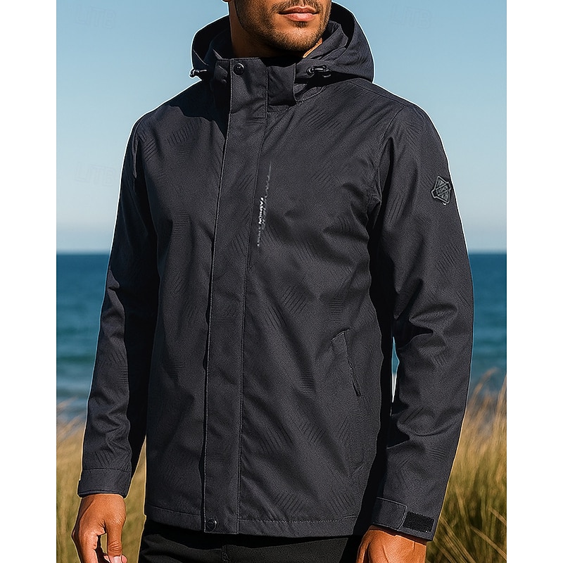 Men's Windbreaker Softshell Jacket Hiking Jacket Outdoor Waterproof Windproof Hiking Outfits Hiking Clothes Spring Autumn / Fall Top Camping / Hiking / Caving Running Solid Color Black Grey