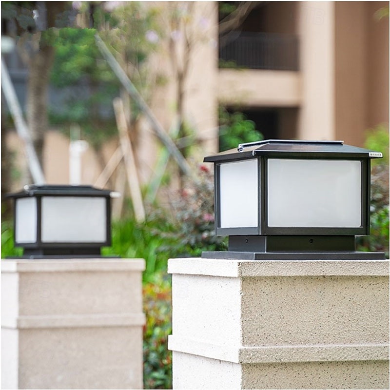 LED Outdoor Solor Post Lights Warm White 30cm Nordic Style Outdoor Column Lights Fence Post Cap Lights Waterproof IP54 for Deck Suitable for Door Stone Pillars Garden lamp Post4