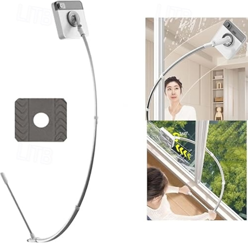 Curved Window Cleaning Brush with Long Handle - Multi-Purpose Squeegee Tool with Extension Rod for Glass Door, Car, Home Floor2