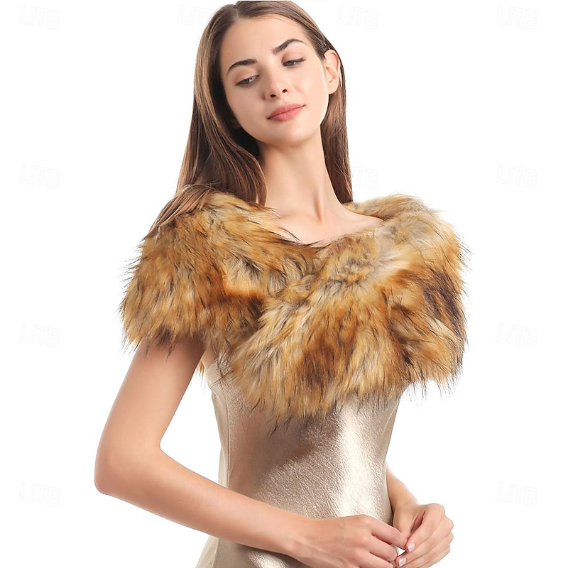 Faux Fur Collar Women's Neck Warmer Scarf Wrap2
