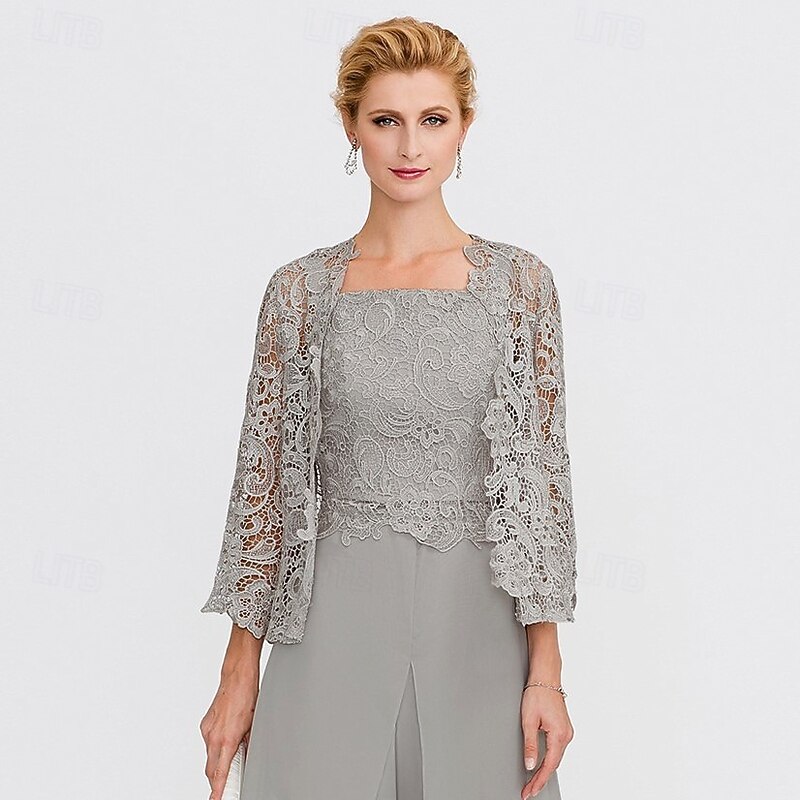 Mother's Wraps Bolero Coats / Jackets Elegant 3/4 Length Sleeve Floral Lace Wedding Guest Wraps With Lace For Fall Wedding Event Formal Party Spring & Summer Only Wraps dress to impress