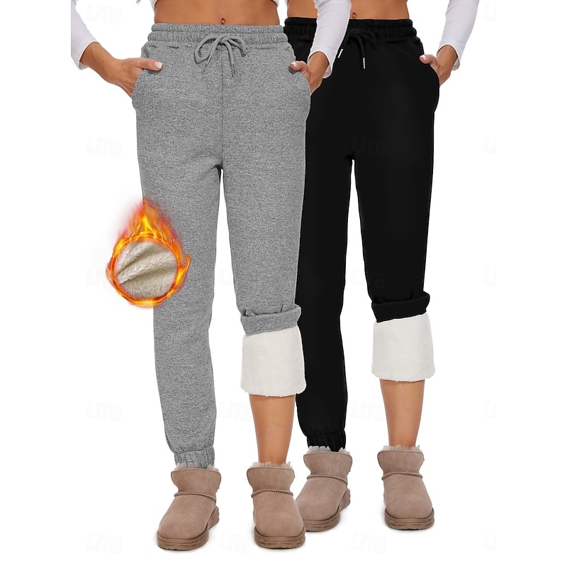 Women's Sweatpants Chinos Fashion Streetwear Casual Full Length High Waist Plain Pocket Elastic Waistband Comfy Soft Comfortable Stretchy Outdoor Vacation Causal Black Gray Summer Spring Regular Fit