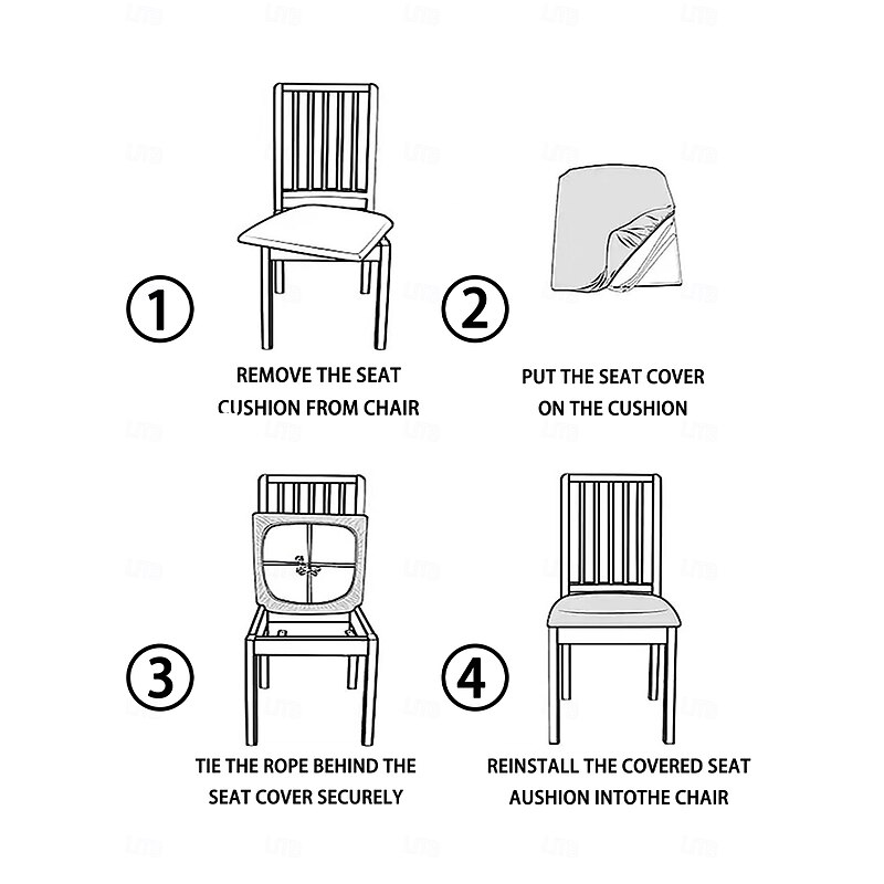 Halloween Chair Seat Cover - Geometric Print Polyester Slipcover for Dining Chairs, Stools & Office Chairs, Spooky Seasonal Cushion Protector (1PC)4