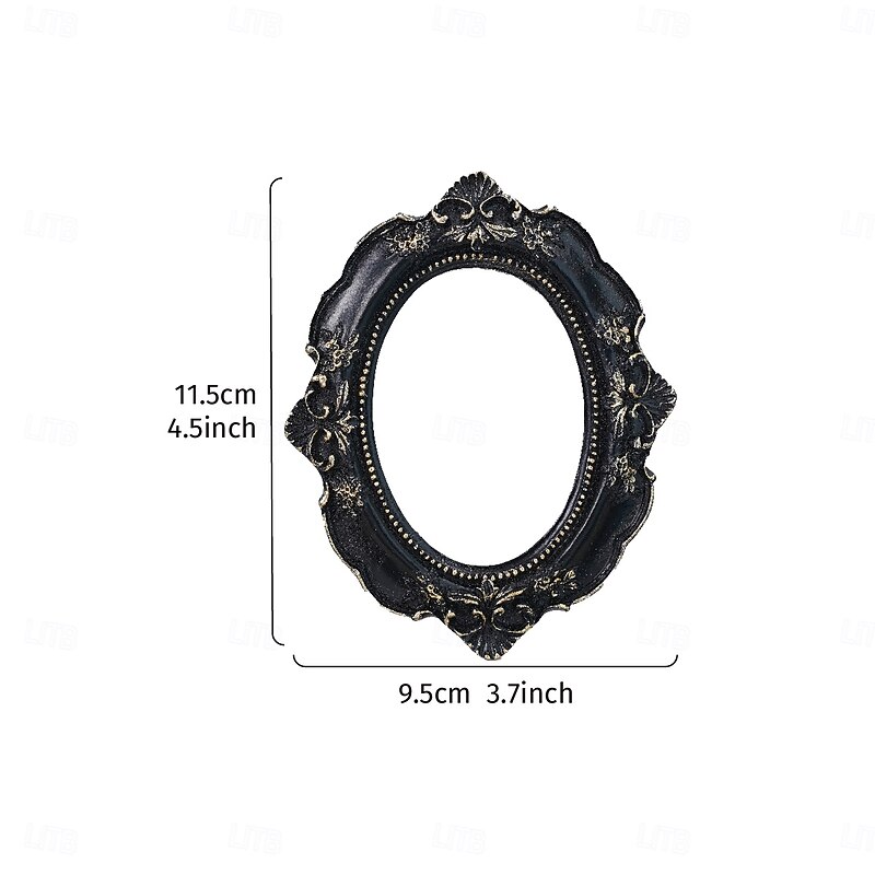 Halloween Photo Frame, Resin Oval 3D Pattern Prop Frame for Photography, Miniature House & Haunted Halloween Party Decorations2