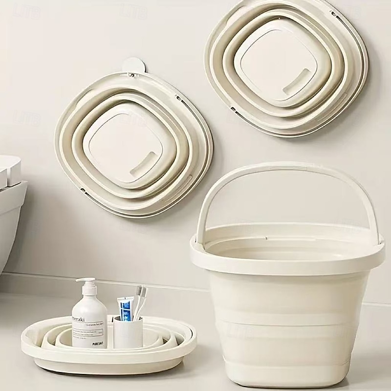 Foldable Portable Plastic Bucket – Space-Saving Large Capacity Outdoor, Car, Fishing, Laundry, Washing, Foot Soak, Multipurpose Storage and Organizer Bin