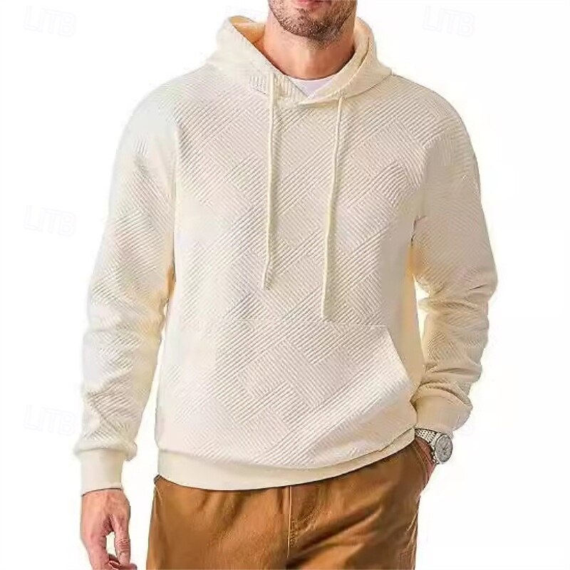 Men's Hoodie Pullover Hoodie Sweatshirt Black Blue Green Beige Gray Hooded Plain Kangaroo Pocket Textured Sports & Outdoor Casual Daily Streetwear Cool Sportswear Spring &  Fall Clothing Apparel2