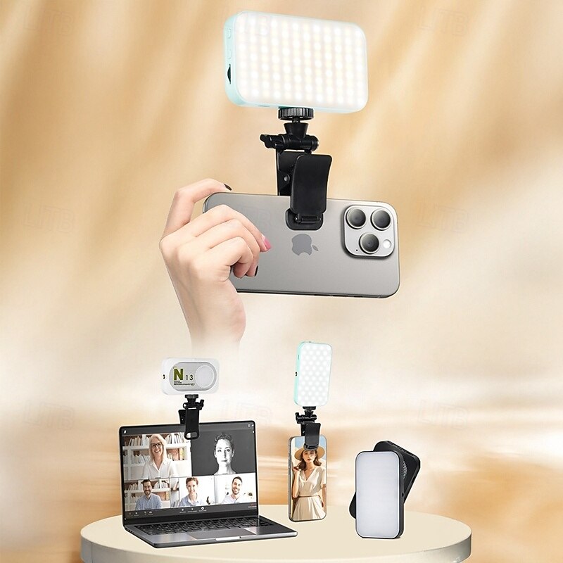 Portable Selfie Phone Light 3 Modes LED Clip on Light Rechargeable Video Light for iPhone Pictures TikTok Vlog Computer Laptop Video Conferencing4