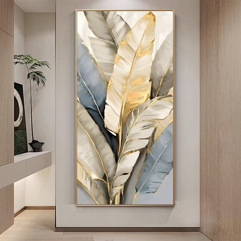 Mintura Handmade Banana Leaf Landscape Oil Paintings On Canvas Wall Art Decoration Modern Abstract Pictures For Home Decor Rolled Frameless Unstretched Painting4