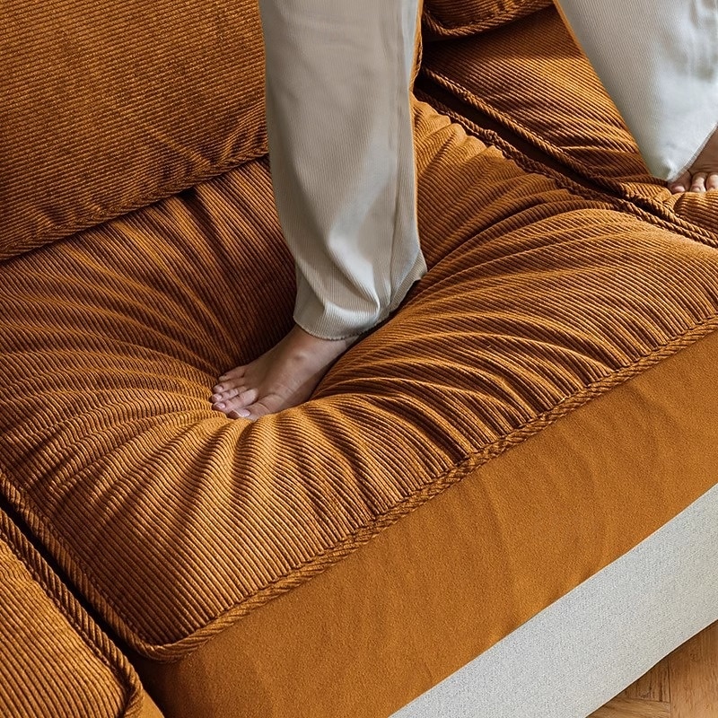 Corduroy Sofa Cover Full Coverage - Stretchable Universal Slipcover for 3/4-Seater Couches, All-Season Cushion Protector with Anti-Slip Bottom2