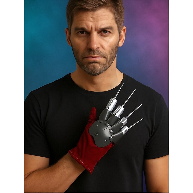 Men's Halloween Claw Glove – Scary Horror Costume Prop with Long Metal-Like Blades for Cosplay, Party and Masquerade Outfits2
