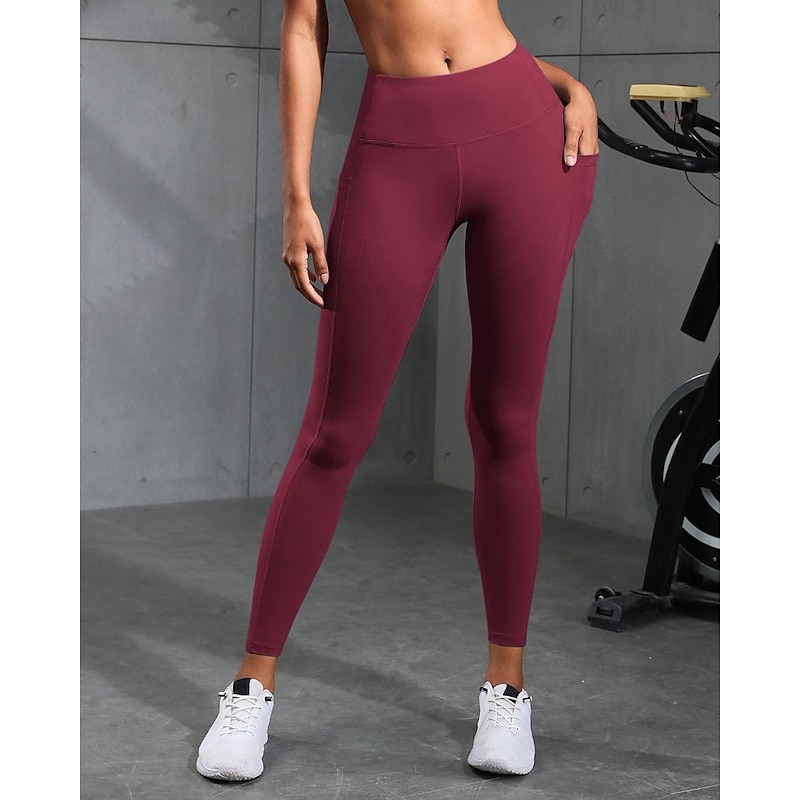 Women's Slacks Leggings Cozy Leggings Streetwear Casual Full Length Natural Plain Elastic Waist Comfortable Street Holiday Daily Wear Rust Pea-Green Black Army Green Fall Regular Fit