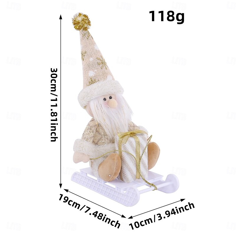 Christmas Sleigh Doll Decoration Holiday Santa Claus Reindeer Plush Window Display Festive Christmas Toy Figurine Home Party Seasonal Accessory3