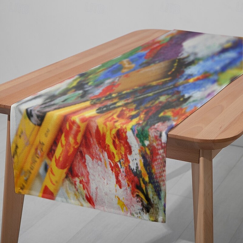 1pc Digital Printed Table Runner, Rectangular Table Flag for Dining Table, Banquet, and Outdoor Decoration3