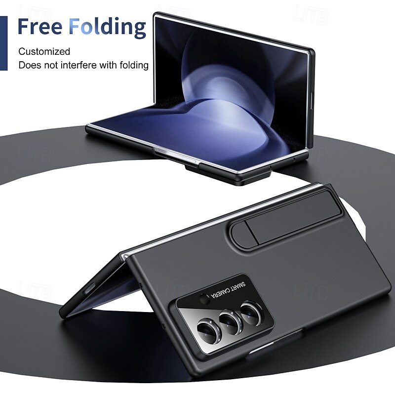 Phone Case For Samsung Galaxy Z Fold 7 Z Fold 6 Z Fold 5 Z Fold 4 Back Cover with Screen Protector Kickstand Shockproof Retro3