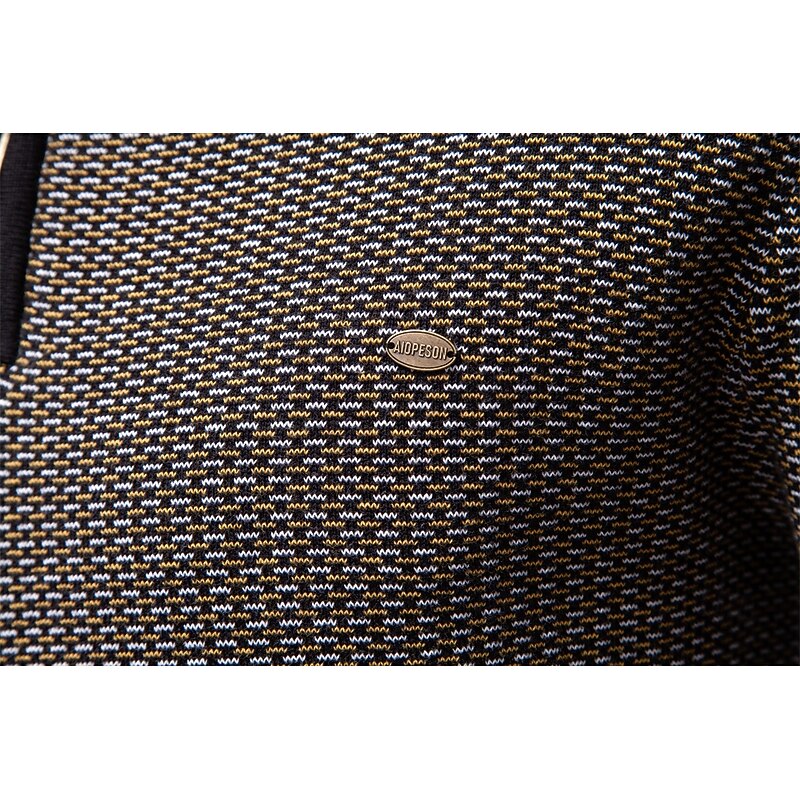 Men's Pullover Cable Knit Regular Tops Half Zip Color Block Geometric Standing Collar Elegant Cool School Vacation Clothing Apparel Spring Fall Black Brown S M L4