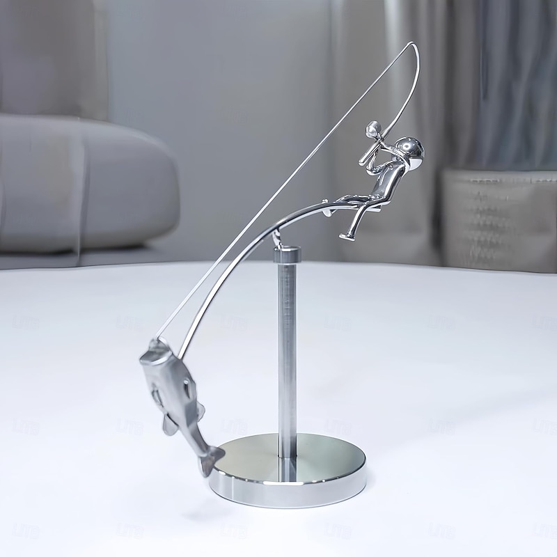 The Fisherman Balancing Sculpture Steel Balancing Tumbler Toy Kinetic Art Balance Toy Decompressive Science Psychology Home Office Decor Desk Toy - Main Image