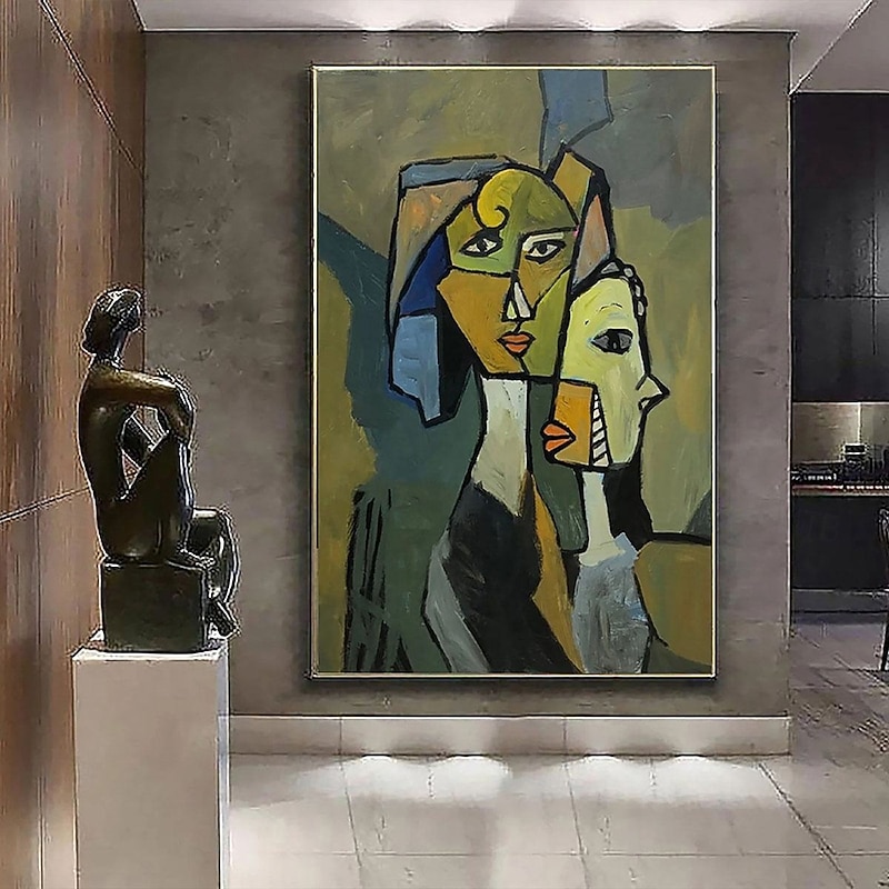 Handmade Oil Painting Canvas Wall Art Decoration Picasso's Style Abstract Figures for Home Decor Stretched Frame Hanging Painting/Rolled Frameless Unstretched Painting2