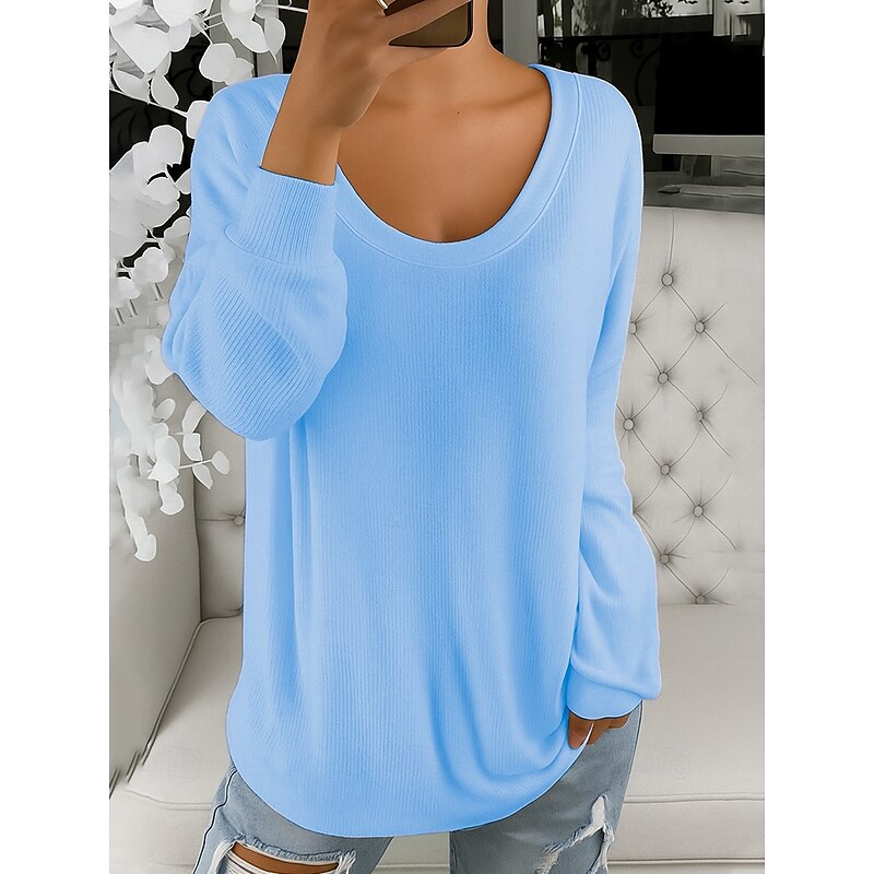 Women's Blouse Plain Casual Regular Tops Yellow Pink Blue Beige Spring Fall4