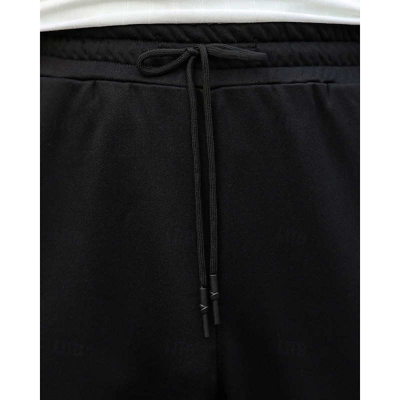Men's Sweatpants Tear Away Pants Flared Pants Trousers Drawstring Pocket Elastic Waist Plain Comfort Sports Outdoor Daily Fashion Casual Black Micro-elastic4