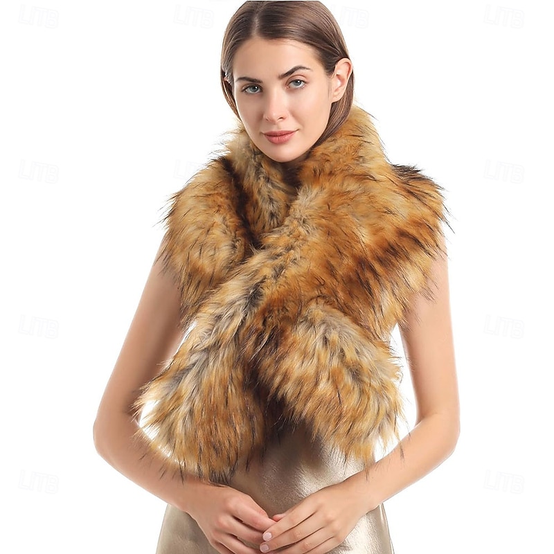 Faux Fur Collar Women's Neck Warmer Scarf Wrap