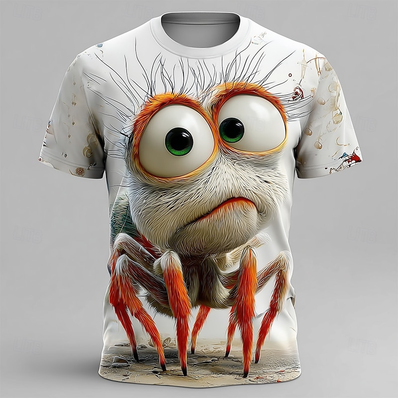 Men's Animal Funny T Shirt Short Sleeve T shirt 3D Print Crew Neck Shirt Fashion Exaggerated Daily Party Street Casual White 1 White 2 White 3 Summer Spring Clothing Apparel S M L XL XXL XXXL