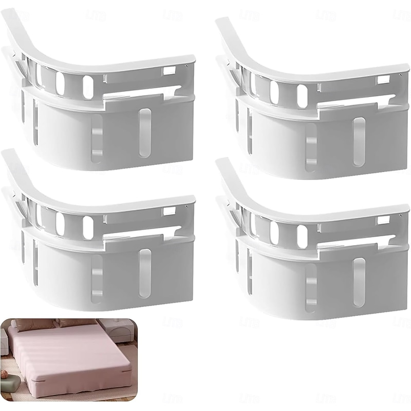 4Pcs Bed Sheet Holders with Adjustable Elastic Strips Fasteners for Corners and Sides Secure Fit for Mattress Ideal for Side Sleepers And Restless Partners2