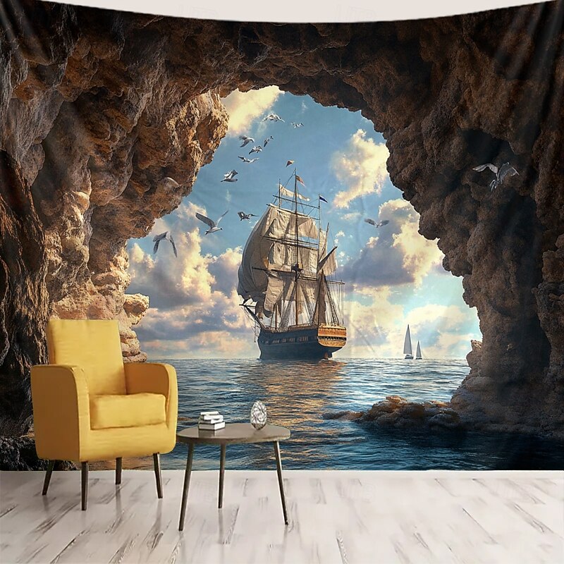Tapestry Blanket Wall Hangings Landscape Vacation Modern Bedroom Living Room Dorm Home Decor4