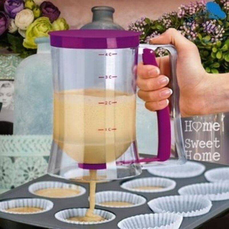 Pancake & Cupcake Batter Dispenser Cookie Cake Waffles Batter Dispenser Cookie Separator with Measuring Label, Easy Pour Baking Supplies for Griddle