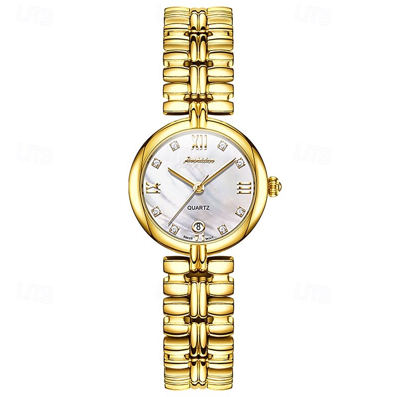 The New Golden Shield Fashionable And Trendy Women'S Watch Is An Imported Machine With A Diamond-Encrusted Calendar A Retro Thin Model With A Small Dial Waterproof Casual And Sporty Women'S Busines3