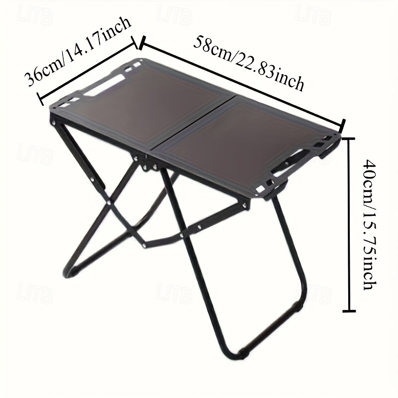 Portable Folding Camping Table - Lightweight Carbon Steel Foldable BBQ Grill with 4 Legs, 300lb Weight Capacity & Compact Design for Outdoor Camping, Picnics, Tailgating, Camping Table Foldable3