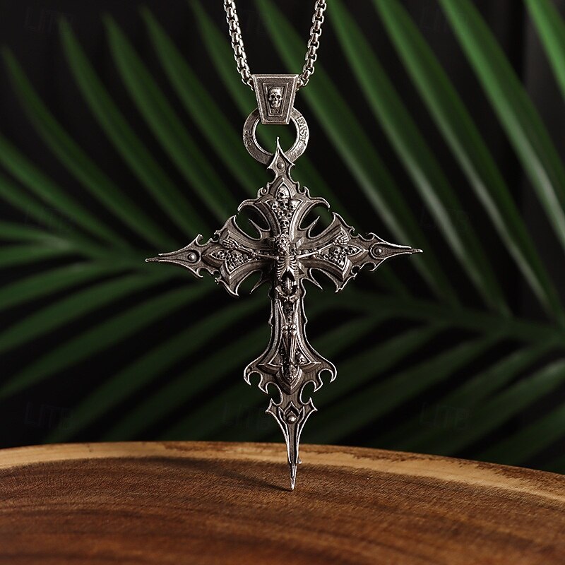 Punk & Gothic Necklace Cross Pendant Jewelry Fancy Dress Men's Women's Unisex Halloween Carnival Performance Party Casual Adults Necklace All Seasons3