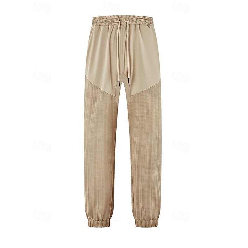 Men's Sweatpants Joggers Trousers Jacquard Drawstring Pocket Patchwork Comfort Sports Outdoor Daily Fashion Casual Black White Micro-elastic4