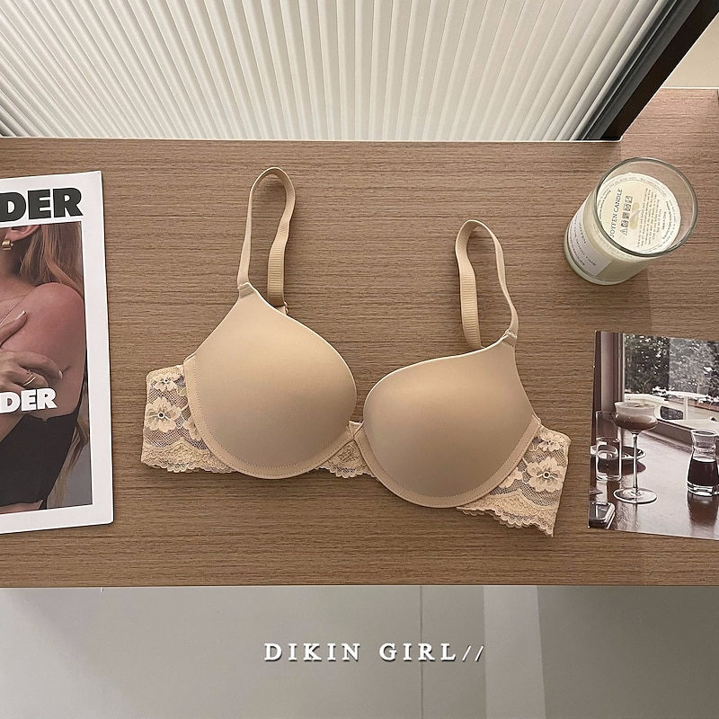 Women's Lace Lingerie Bra Lace HoleNightwearNylon POLY Daily Wear Undergarments Black Red Khaki Beige Spring & Summer Fall & Winter