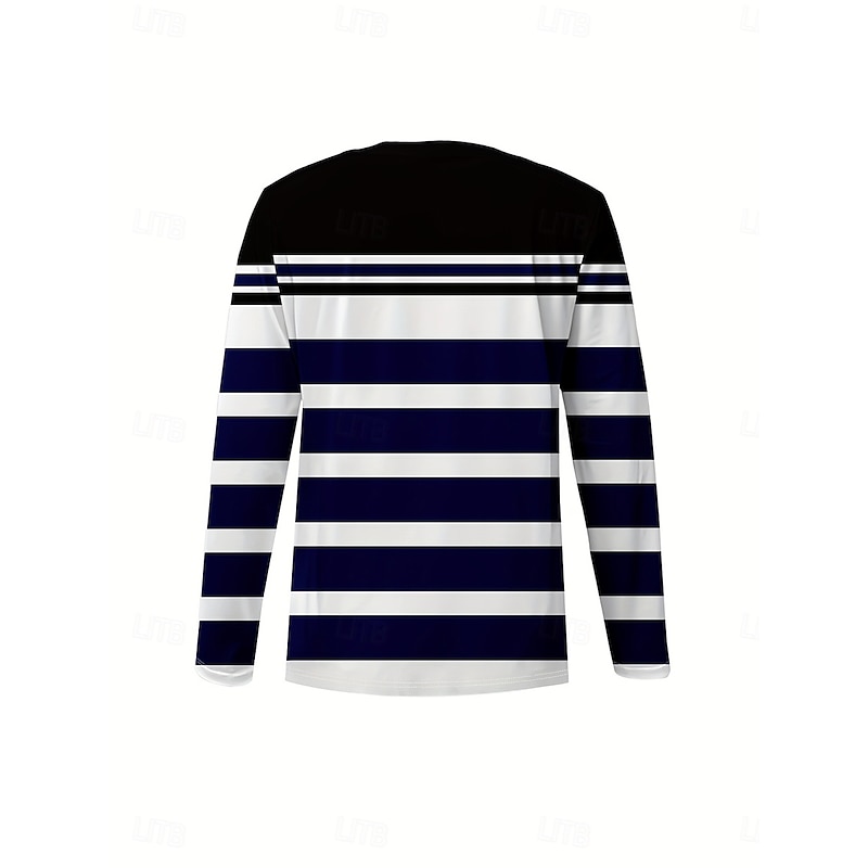 Women's T Shirt Graphic Geometric Striped Vintage Stylish Classic Long Sleeve V Neck Regular Tops Daily Print Black Spring Fall Winter3