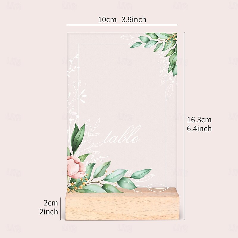 Transparent PVC Writable Table Number Signs, Reusable Clear Desk Decoration Cards for Messages, Table Tips, Weddings, Parties, Valentine’s Day, and Holiday Celebrations2