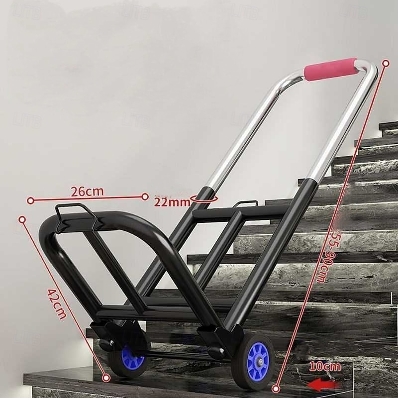 Heavy-Duty Folding Handcart - Portable Stair Climbing Design with Triangular Wheels, Adjustable Handle,  Easy Storage & Transport for Up and Down Stairs, Ideal for Luggage2