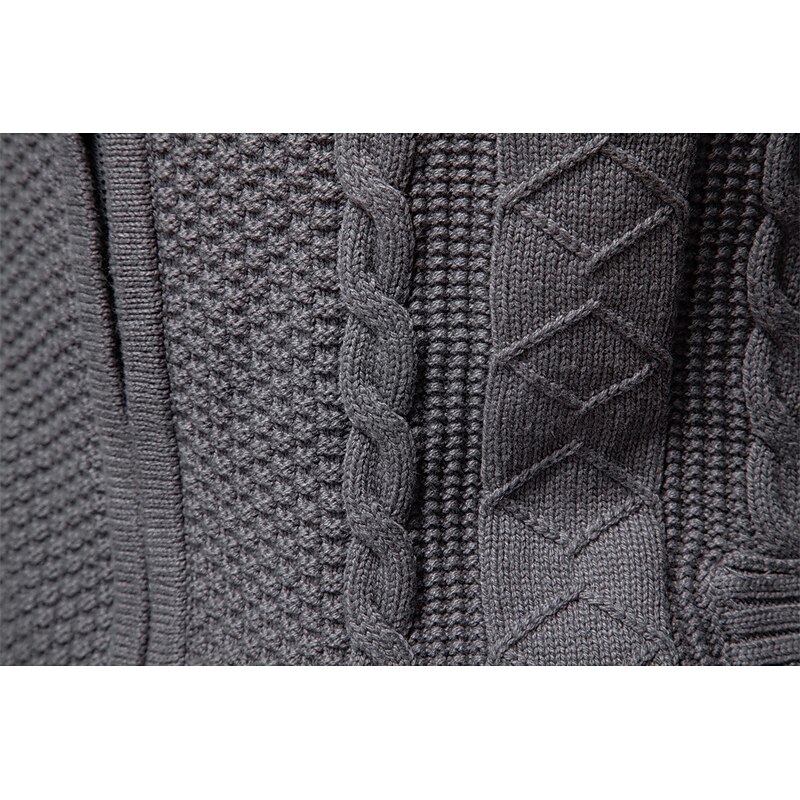 Men's Cardigan Sweater Cable Knit Regular Tops Zip Up Solid Color Turtleneck Elegant Daily Vacation Casual Clothing Apparel Spring Fall Black Dark Grey S M L4