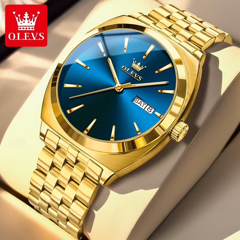 OLEVS 6730 Men's Mechanical Watch Original New Simple Luxury Dual Calendar Waterproof Luminous Business Automatic Watch3