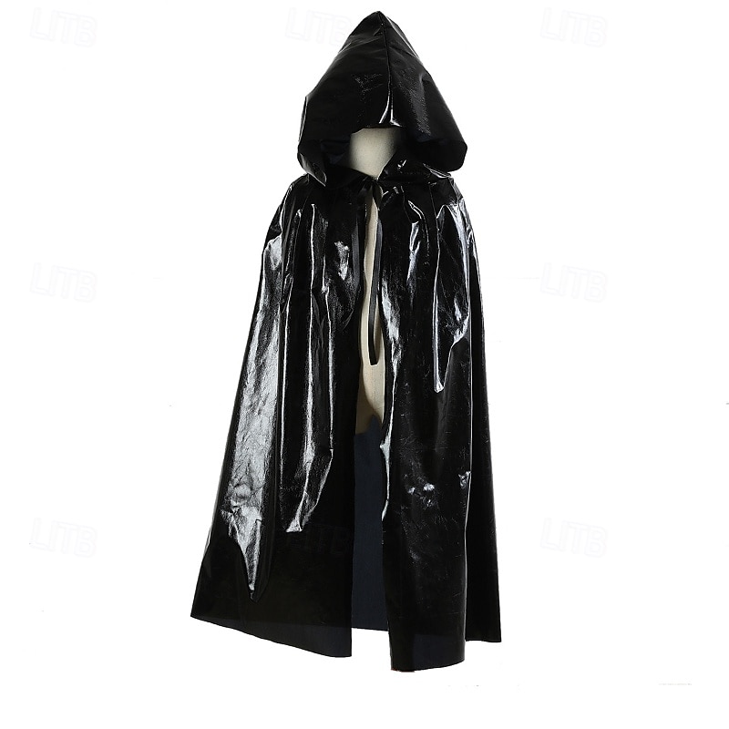 Kids Girls' Halloween Cape Solid Color Fashion Outdoor Coat Outerwear 4-12 Years Fall Black Pink Red4